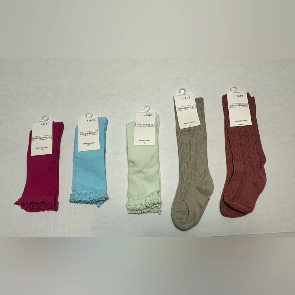 Little Stocking Co Lace Top and Cable Knit Knee High Socks - Little OOMA